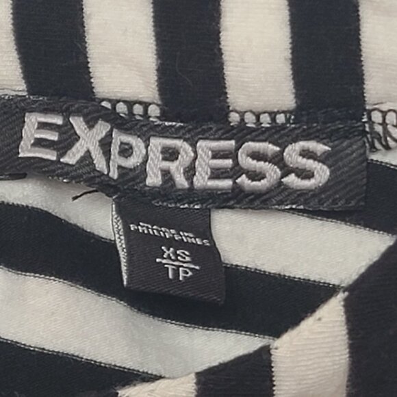 Express Black White Striped Halter Dress Size XS - Picture 2 of 14